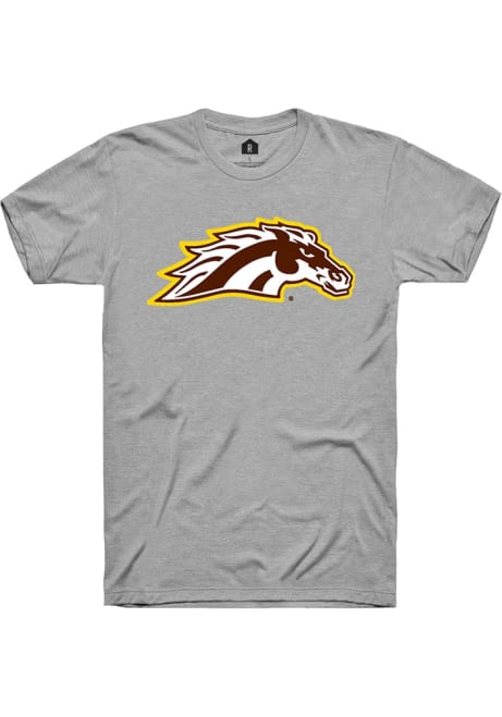 Western Michigan Broncos Grey Rally Primary Logo Short Sleeve T Shirt