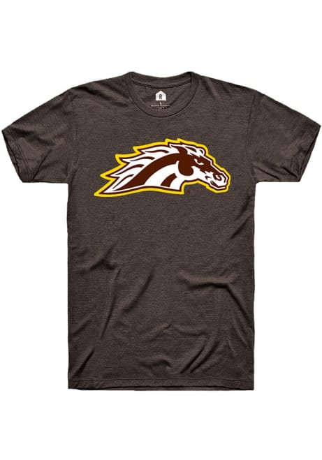 Western Michigan Broncos Brown Rally Primary Logo Short Sleeve T Shirt