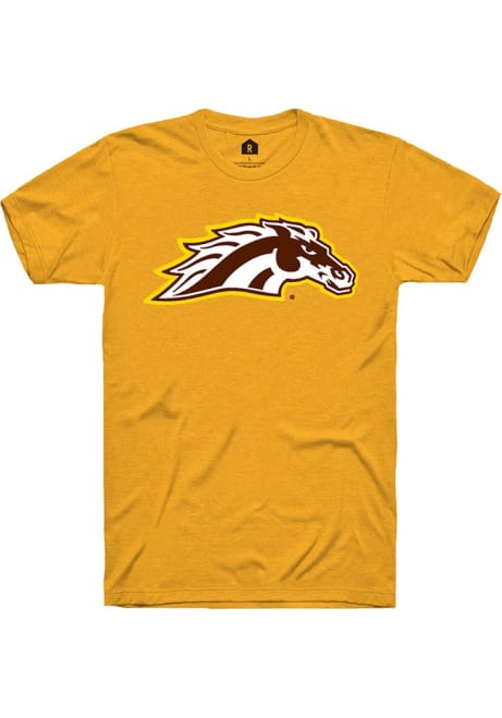 Western Michigan Broncos Gold Rally Primary Logo Short Sleeve T Shirt