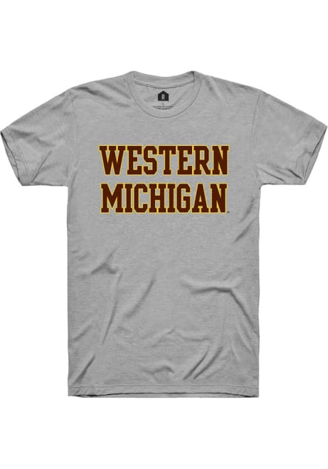 Western Michigan Broncos Grey Rally Straight Block Short Sleeve T Shirt