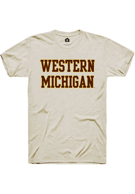 Western Michigan Broncos Tan Rally Straight Block Short Sleeve T Shirt