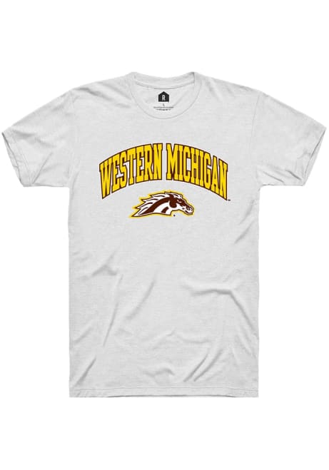 Western Michigan Broncos White Rally Arch Logo Short Sleeve T Shirt