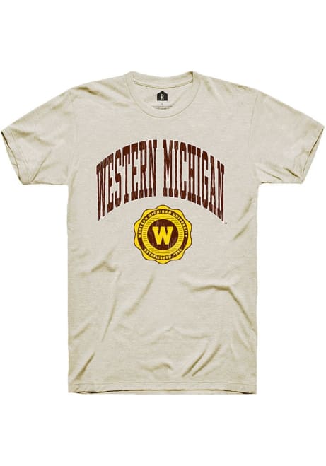 Western Michigan Broncos Tan Rally Arch Seal Short Sleeve T Shirt