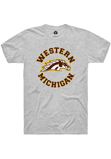 Western Michigan Broncos Ash Rally Circle Short Sleeve T Shirt