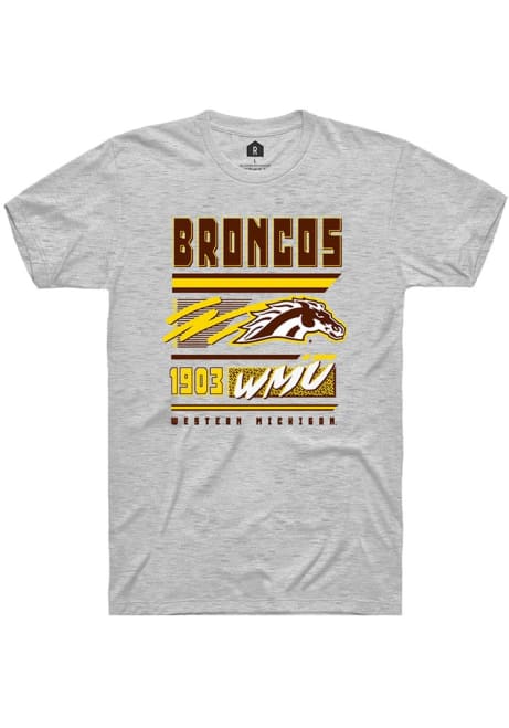 Western Michigan Broncos Ash Rally Retro Short Sleeve T Shirt