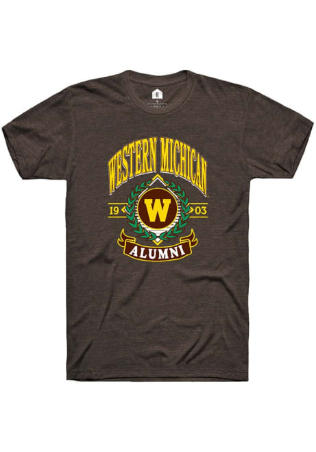 Western Michigan Broncos Brown Rally Alumni Wreath Short Sleeve T Shirt