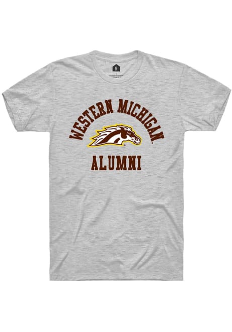 Western Michigan Broncos Ash Rally Alumni Arch Short Sleeve T Shirt