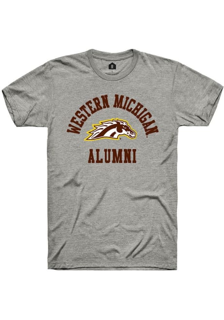 Western Michigan Broncos Grey Rally Alumni Arch Short Sleeve T Shirt