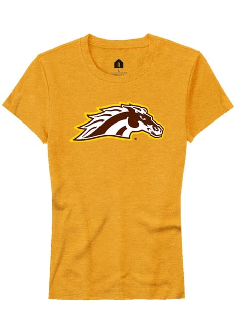 Western Michigan Broncos Gold Rally Primary Logo Short Sleeve T-Shirt