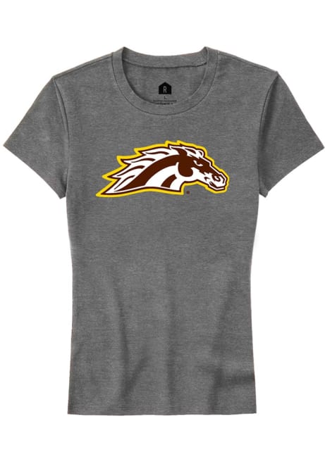 Western Michigan Broncos Grey Rally Primary Logo Short Sleeve T-Shirt