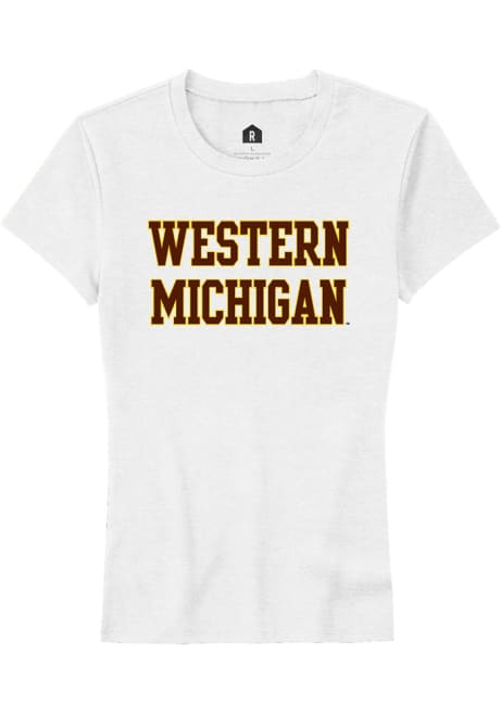 Western Michigan Broncos White Rally Straight Block Short Sleeve T-Shirt