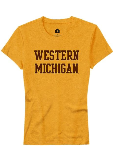 Western Michigan Broncos Gold Rally Straight Block Short Sleeve T-Shirt