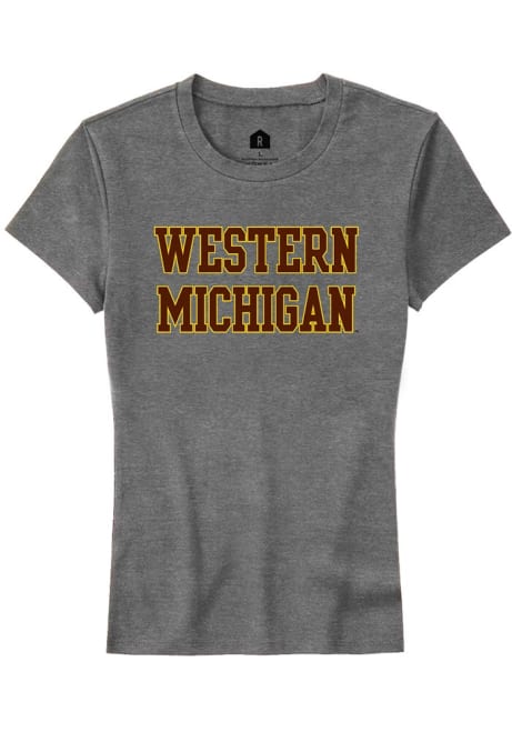 Western Michigan Broncos Grey Rally Straight Block Short Sleeve T-Shirt