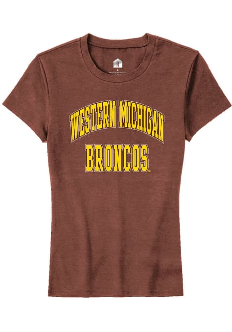 Western Michigan Broncos Brown Rally Arch Stack Short Sleeve T-Shirt