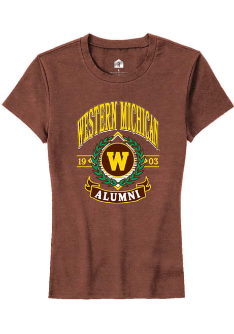 Western Michigan Broncos Brown Rally Alumni Wreath Short Sleeve T-Shirt