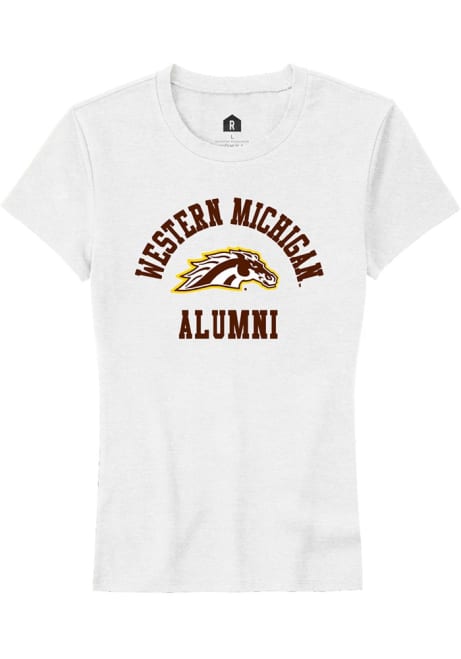 Western Michigan Broncos White Rally Alumni Arch Short Sleeve T-Shirt