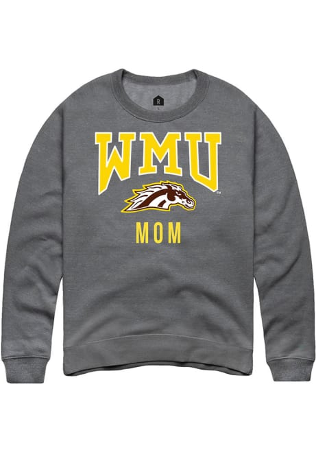 Mens Western Michigan Broncos Grey Rally Mom Crew Sweatshirt