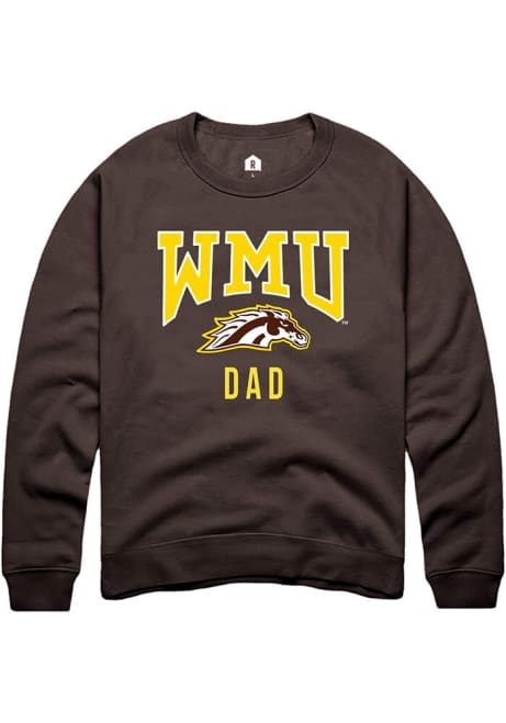 Mens Western Michigan Broncos Brown Rally Dad Crew Sweatshirt