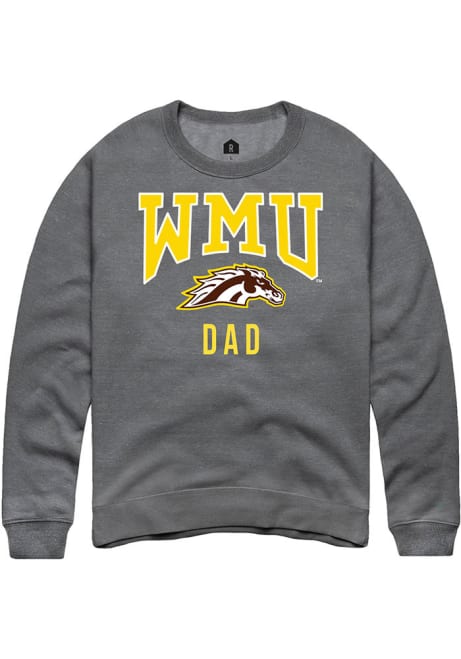 Mens Western Michigan Broncos Grey Rally Dad Crew Sweatshirt