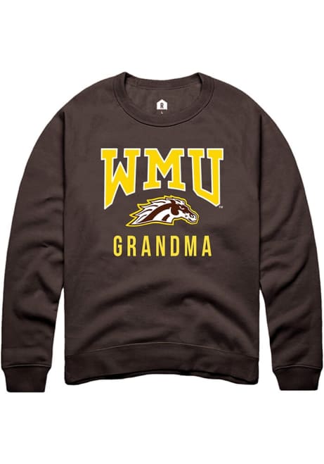 Mens Western Michigan Broncos Brown Rally Grandma Crew Sweatshirt