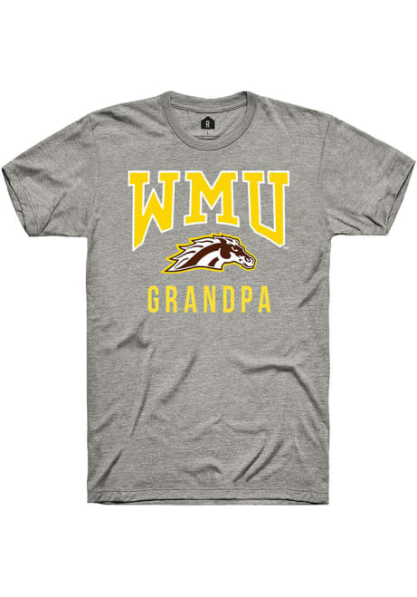 Western Michigan Broncos Grey Rally Grandpa Short Sleeve T Shirt