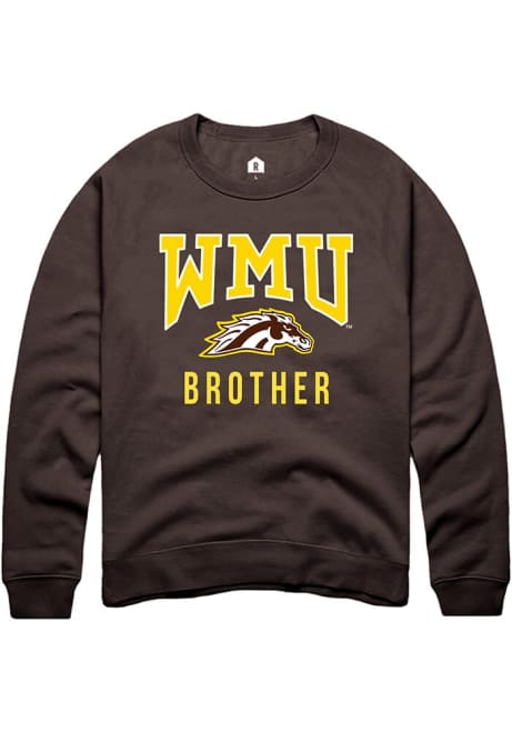 Mens Western Michigan Broncos Brown Rally Brother Crew Sweatshirt