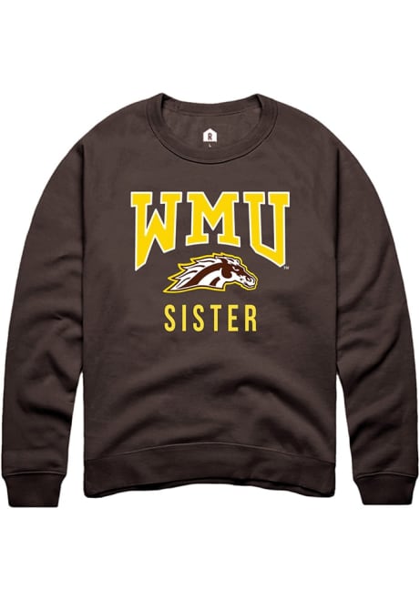 Mens Western Michigan Broncos Brown Rally Sister Crew Sweatshirt