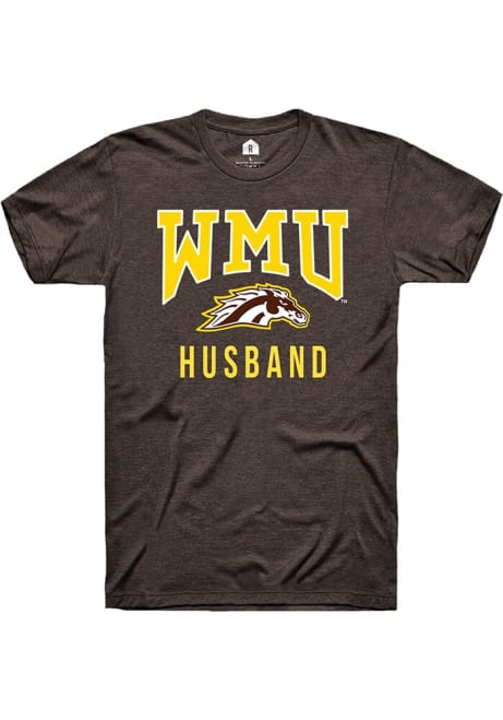 Western Michigan Broncos Brown Rally Husband Logo Short Sleeve T Shirt