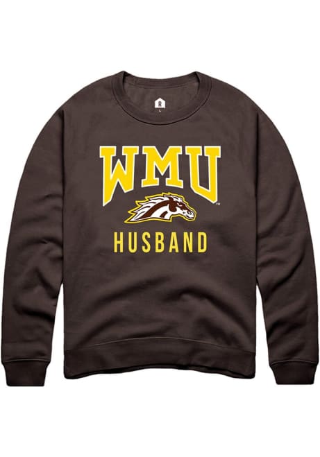 Mens Western Michigan Broncos Brown Rally Husband Crew Sweatshirt