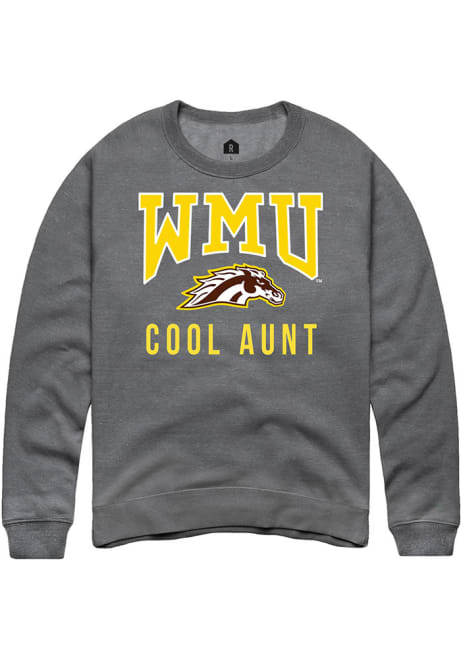 Mens Western Michigan Broncos Grey Rally Cool Aunt Crew Sweatshirt