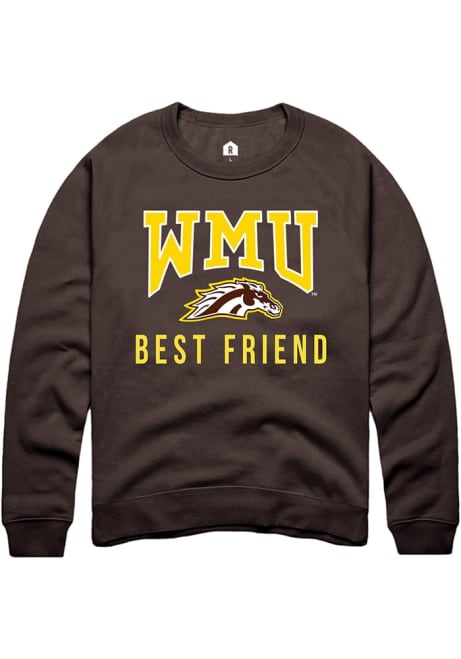 Mens Western Michigan Broncos Brown Rally Best Friend Crew Sweatshirt