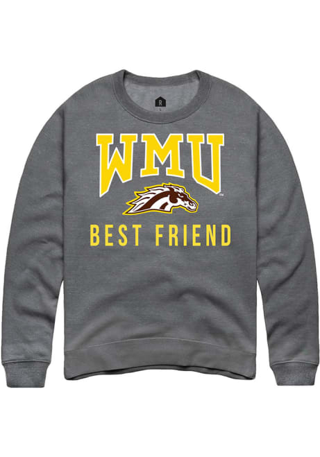 Mens Western Michigan Broncos Grey Rally Best Friend Crew Sweatshirt