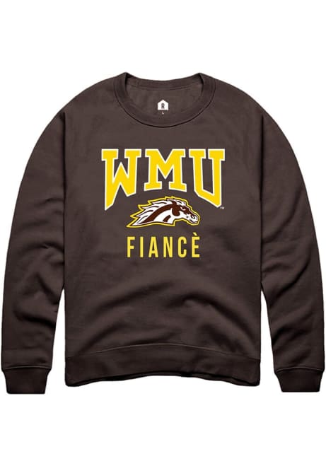 Mens Western Michigan Broncos Brown Rally Fiancé Crew Sweatshirt