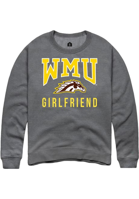 Mens Western Michigan Broncos Grey Rally Girlfriend Crew Sweatshirt