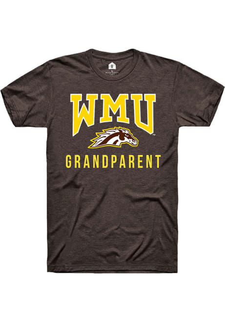 Western Michigan Broncos Brown Rally Grandparent Logo Short Sleeve T Shirt