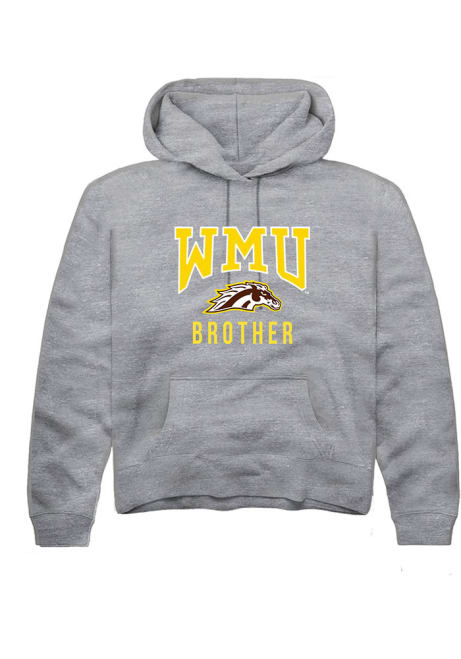 Youth Western Michigan Broncos Grey Rally Brother Long Sleeve Hooded Sweatshirt