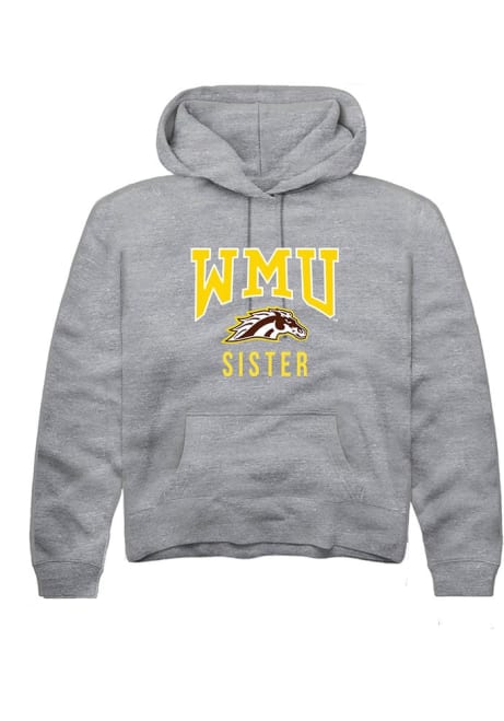 Youth Western Michigan Broncos Grey Rally Sister Long Sleeve Hooded Sweatshirt