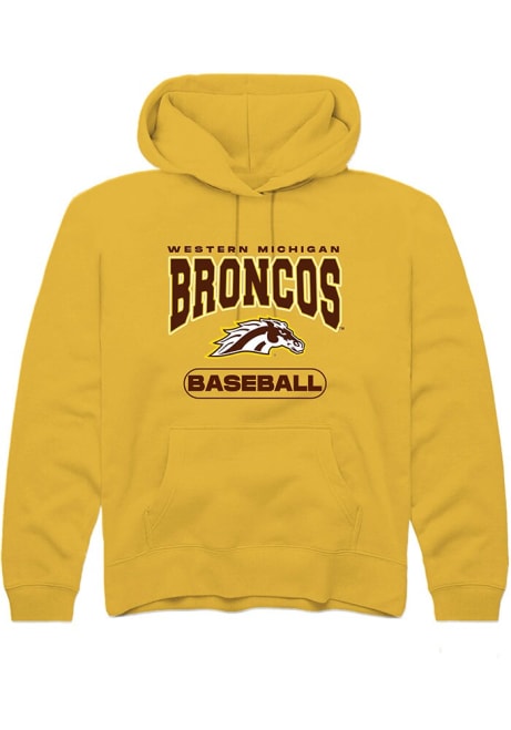 Youth Western Michigan Broncos Gold Rally Baseball Long Sleeve Hooded Sweatshirt