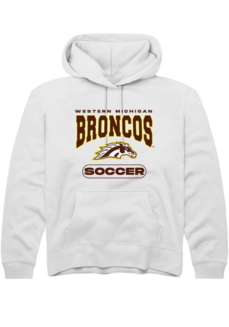 Youth Western Michigan Broncos White Rally Soccer Long Sleeve Hooded Sweatshirt