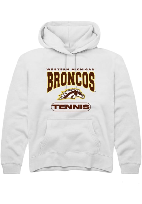 Youth Western Michigan Broncos White Rally Tennis Long Sleeve Hooded Sweatshirt