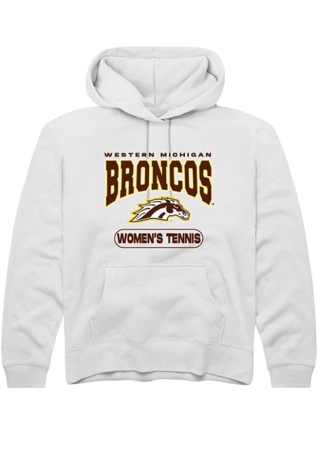 Youth Western Michigan Broncos White Rally Womens Tennis Long Sleeve Hooded Sweatshirt