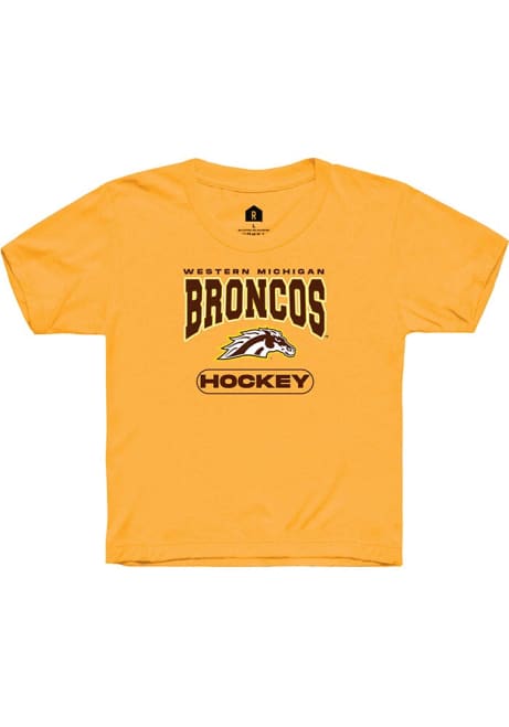 Youth Western Michigan Broncos Gold Rally Hockey Short Sleeve T-Shirt