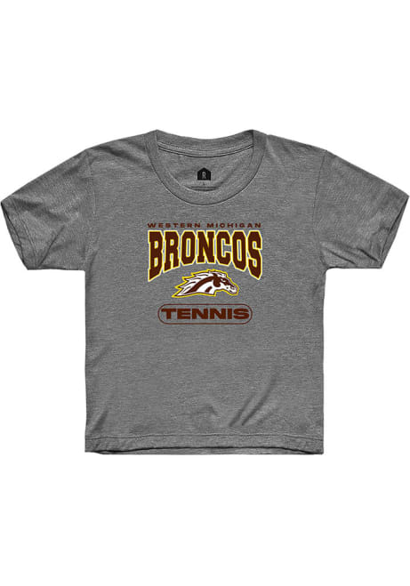 Youth Western Michigan Broncos Grey Rally Tennis Short Sleeve T-Shirt