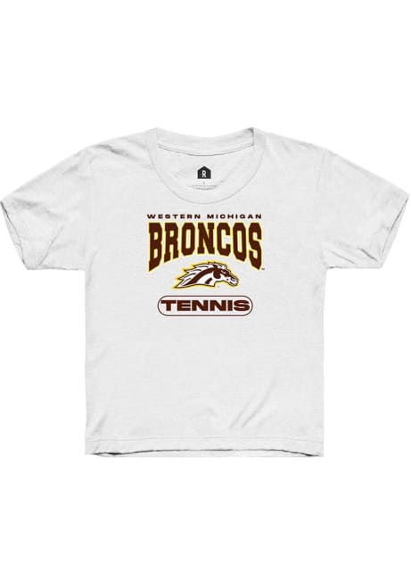 Youth Western Michigan Broncos White Rally Tennis Short Sleeve T-Shirt