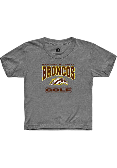 Youth Western Michigan Broncos Grey Rally Golf Short Sleeve T-Shirt