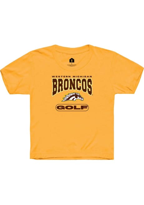 Youth Western Michigan Broncos Gold Rally Golf Short Sleeve T-Shirt