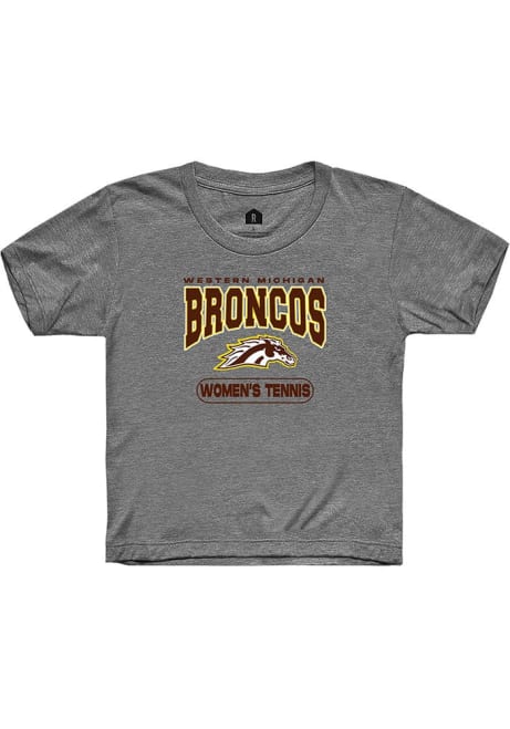 Youth Western Michigan Broncos Grey Rally Womens Tennis Short Sleeve T-Shirt