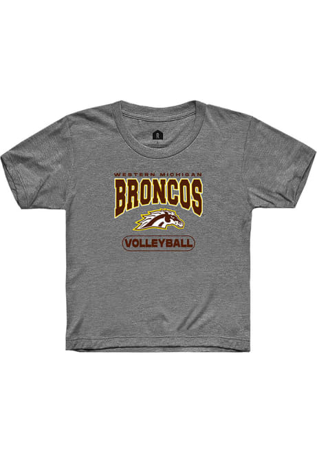 Youth Western Michigan Broncos Grey Rally Volleyball Short Sleeve T-Shirt