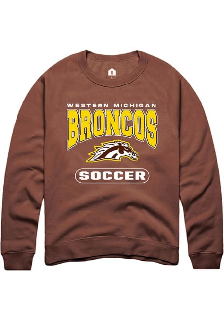 Mens Western Michigan Broncos Brown Rally Soccer Crew Sweatshirt