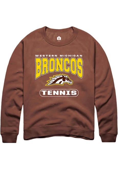 Mens Western Michigan Broncos Brown Rally Tennis Crew Sweatshirt